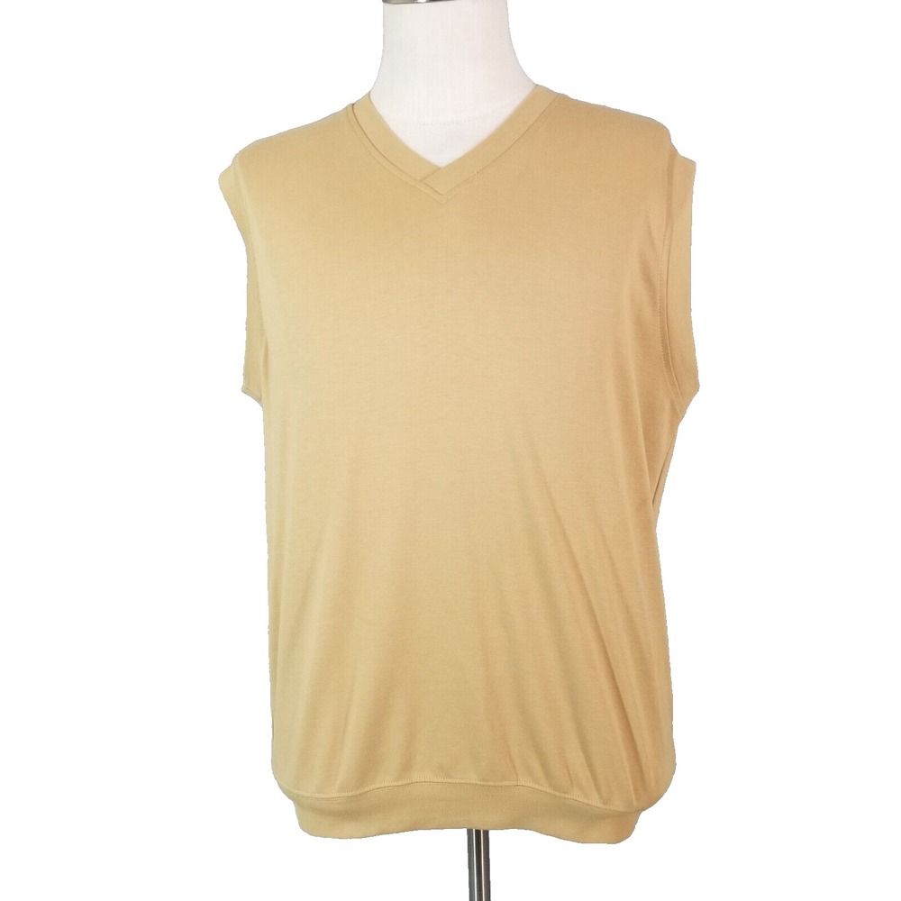 Bolle Golf sweater vest men's medium brown luxury pima cotton v-neck preppy